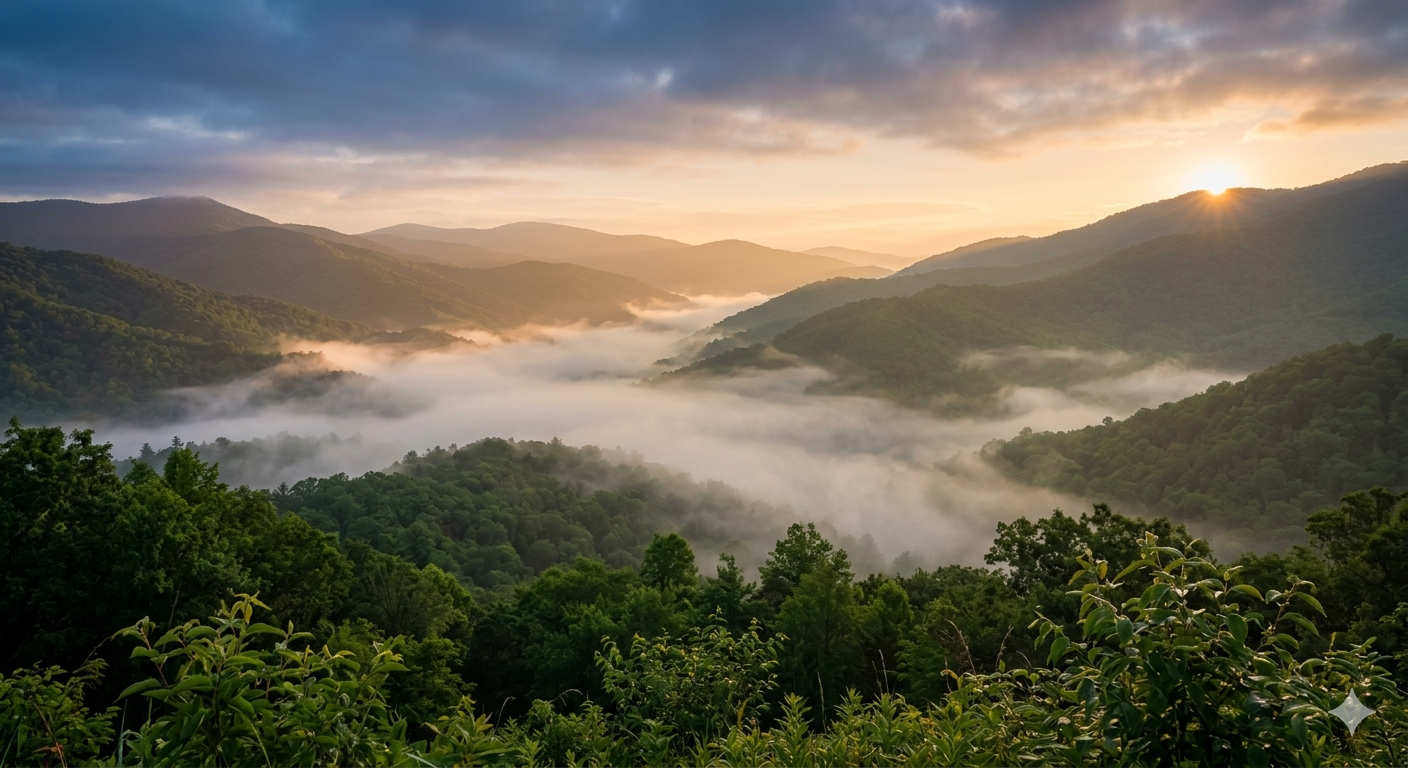 Moisture Management - Morning mist over the NC High Country mountains highlighting atmospheric humidity.